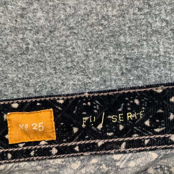 Pilcro Pants Womens 25 Black Cream Corduroy Fit Serif Skinny Ankle Anthropologie - Picture 7 of 16